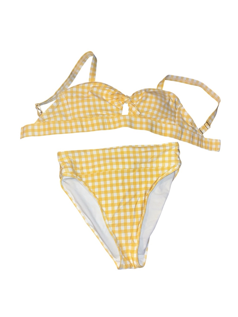 Freshwater High Waisted Yellow Gingham Bikini Set M